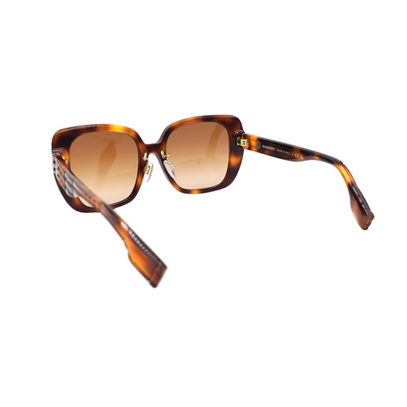 BURBERRY B. LOLA Plate Square Frame Holiday Travel Sunglasses 4371F Women's Tortoiseshell