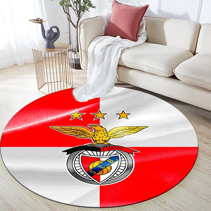 Sport Lisboa E Benfica2 Round Area Rug,Carpet Rug for Living Room Bedroom Sofa Playroom Decor,Non-slip Floor Mat