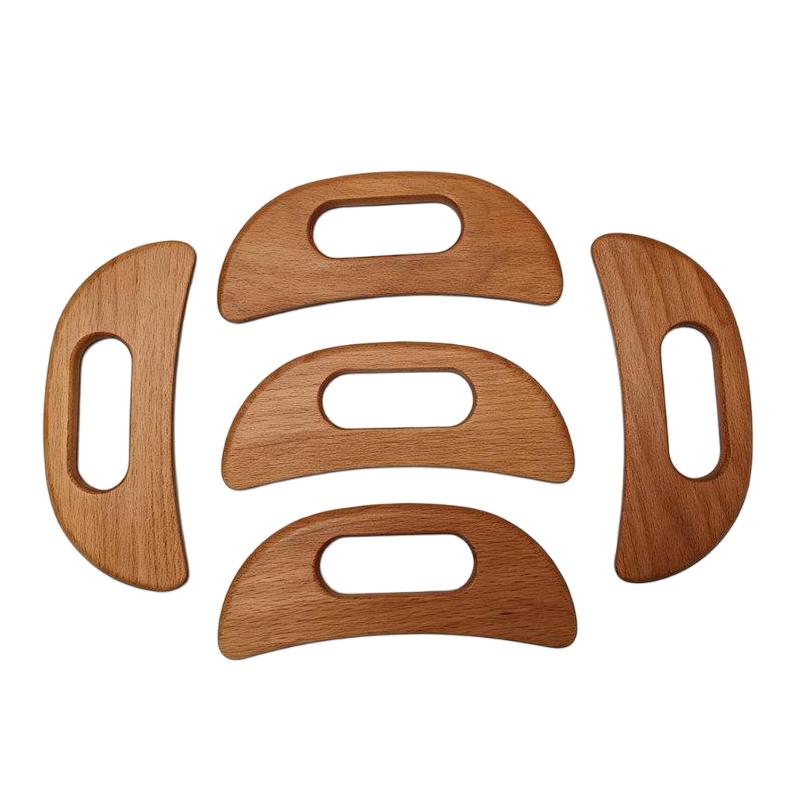 Ergonomic Dark Carbonized Wood Therapy Tool Gua Sha Board for Maderoterapia & Fascia Rolling Wood
