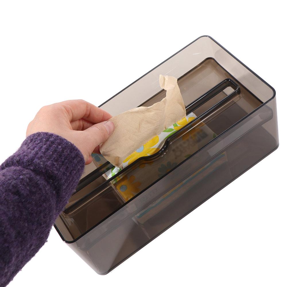 Multi-Functional Transparent Tissue Box Rectangular Napkin Storage Case  Living Room