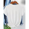 European Size Women'S Casual T-Shirt with Heart-Shaped Dreamcatcher Print, Short Sleeve Round Neck, Soft Breathable Fabric