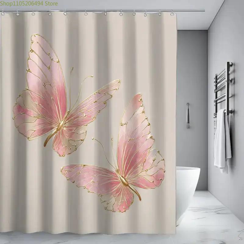 1pc Bathroom Shower Curtain, Quick Painting Design, Sweet Day Shower Curtain, Includes 12 Hooks, 180x180cm Bathroom Curtain Ho