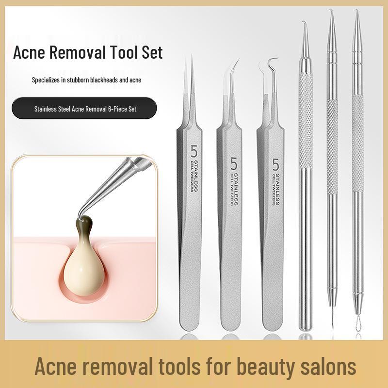 Blackhead Remover & Acne Extractor Tool Set with Tweezers