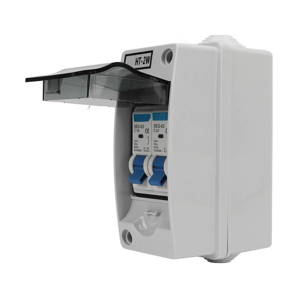 Circuit Breaker 2P MCB C Type Outdoor Waterproof Miniature Circuit Breaker with Box 230V C16 C32