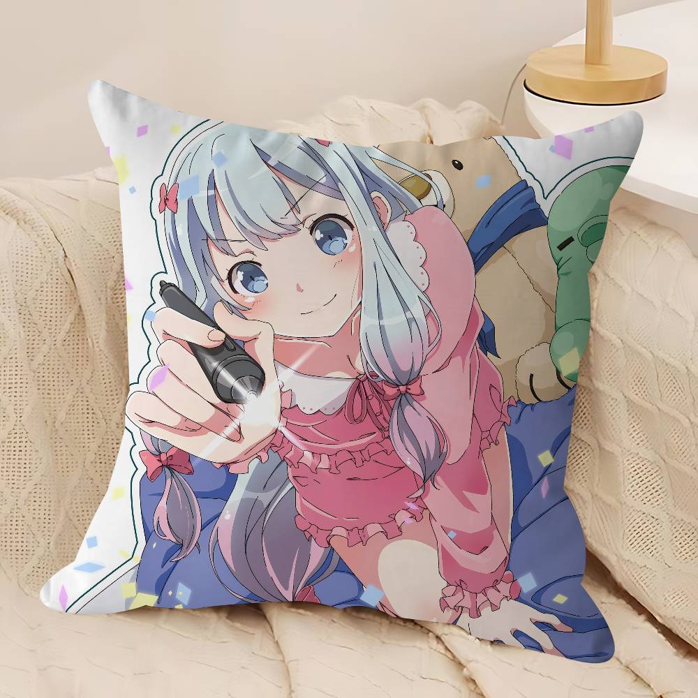 Anime I-Izumi S-Sagiri Decorative Room Aesthetics Pillow Case Home Decor Bedroom Sofa Bed Couch Pillow Cover 45x45