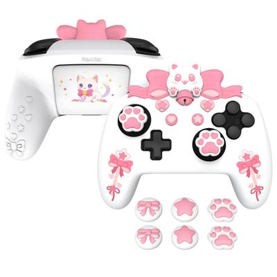 PlayVital Sweetheart Kitty Silicone Cover for Switch Pro Controller Cute Grip Joystick Grip and Protective Silicone Case for Switch Pro Controller -