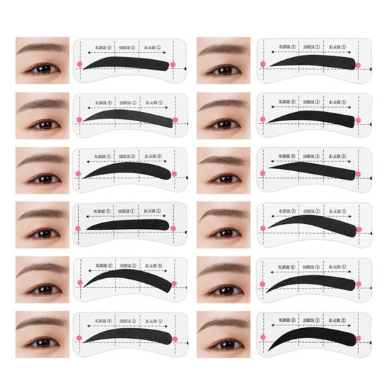 1 Set Eyebrow Stencil Sticker Disposable Brow Shaper Drawing Guide Tools DIY Women Beginner Eyebrow Shaping Template