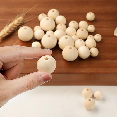 Wooden Bracelet Jewelry Making Unfinished Round Balls Wood Beads Loose Beads Necklace Accessories