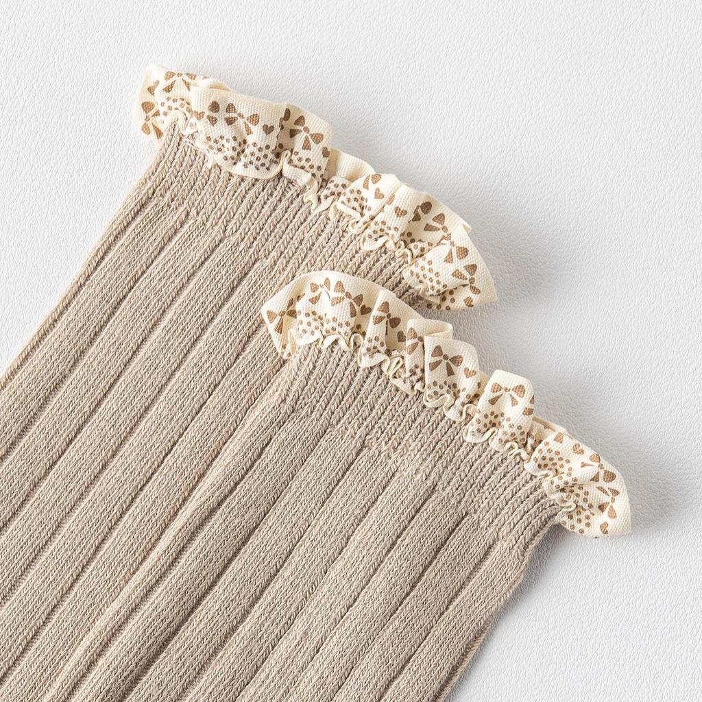Warme Baby Baumwollsocken Frühling Herbst Rüschen Kniestrümpfe Prinzessin Kinder Strick Lange Strümpfe Kinder Lange Socke