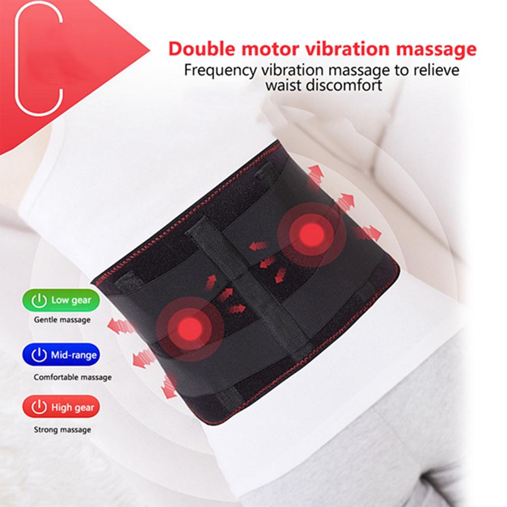 3 Sizes Electric Heat Therapy Far Infrared Vibration Hot Compress Waist Pain Relieve Belt