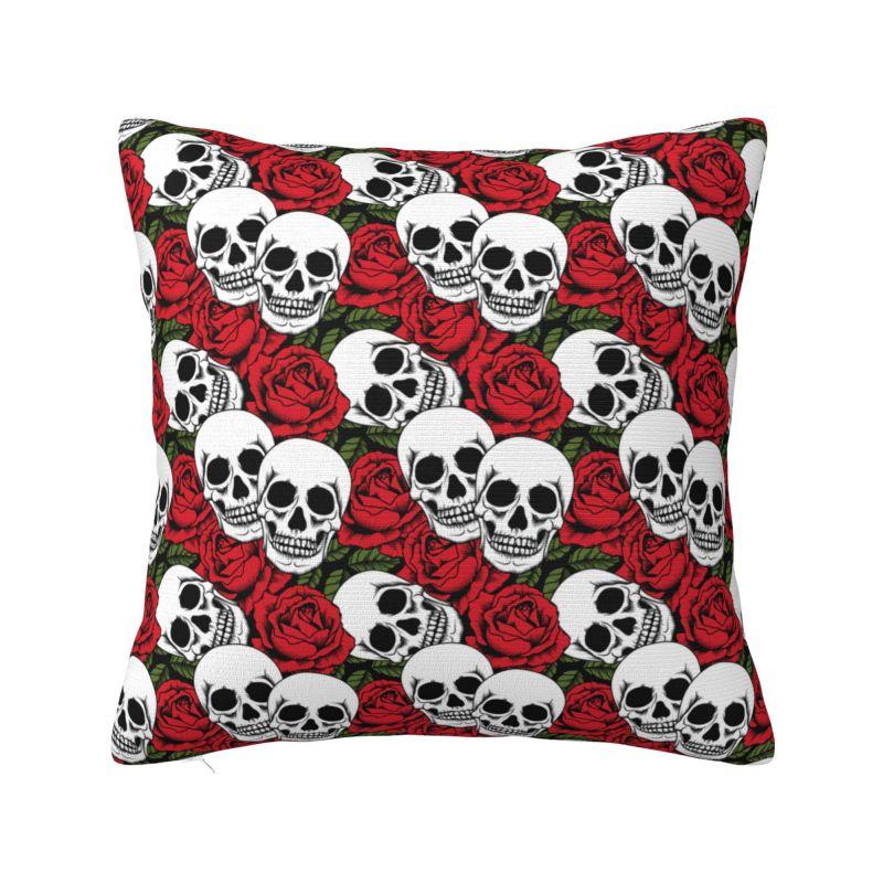Custom Horror Skeleton Gothic Death Skull Cushion Covers 45x45cm Throw Pillow Case for Car Pillowcase Living Room Decoration