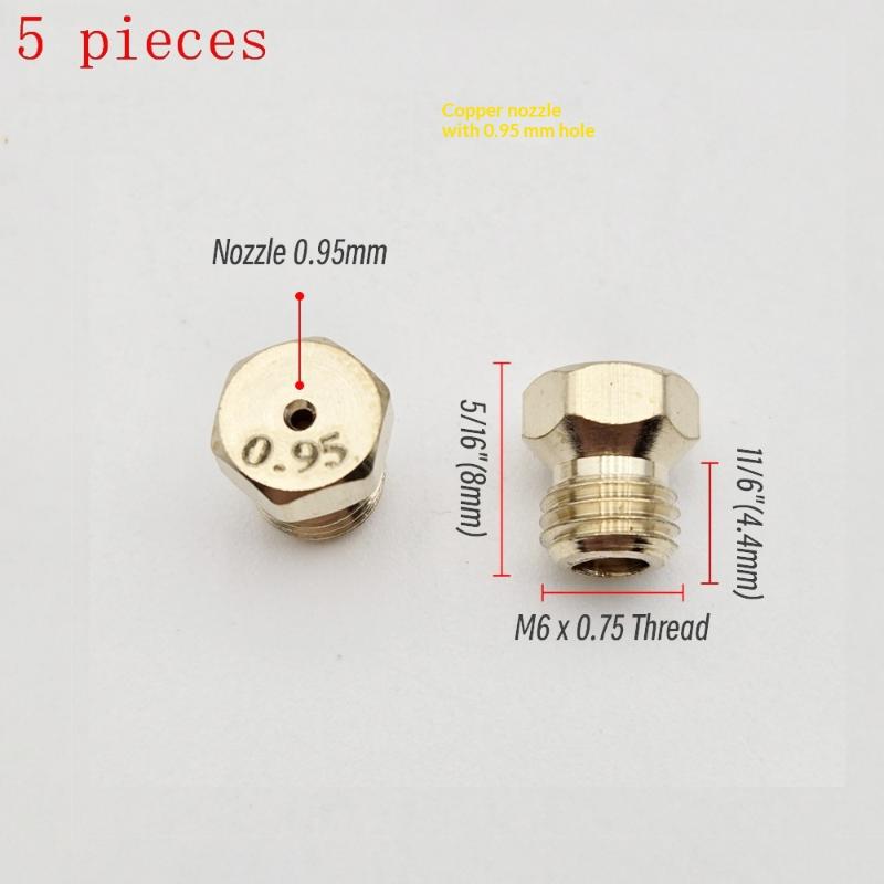 5PCS Brass Burner Gas Hob LPG- Conversion Kits Jets 50 65 70 87 95 Brass Nozzle For Gas Stove Brass Nozzle Propane Injector