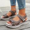 [Elegant Sandals] Comfortable Women's Sandals | Adjustable Hook-and-Loop Ankle Strap, Breathable PU Cover Upper & Cushioned Insole, Wedge Heel