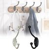 Vintage Zinc Alloy Metal Hook With Double Hooks Black And White Modern Design