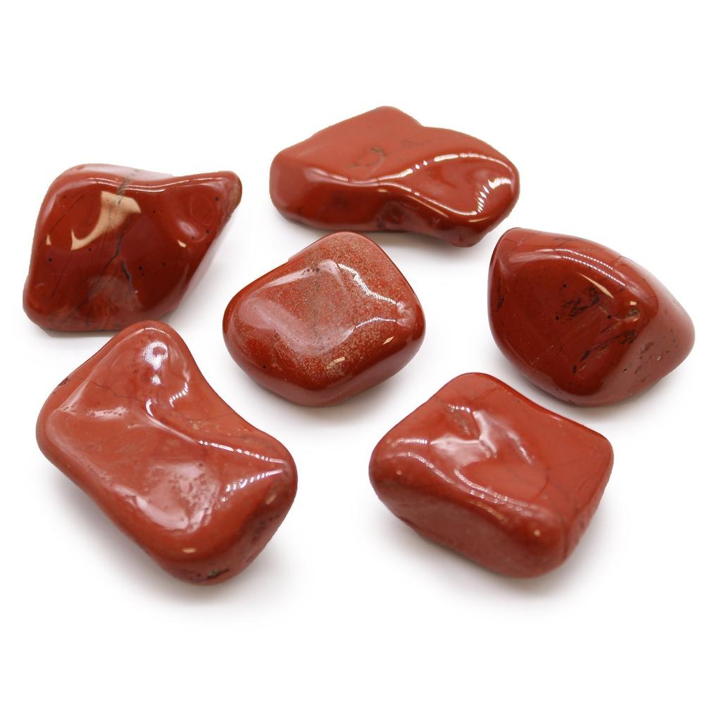 Red Jasper Tumbled Stones Set, 6 Pieces