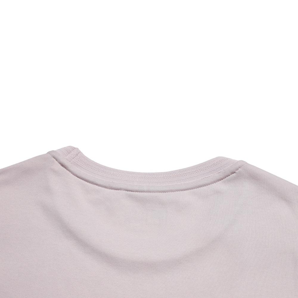 Fila White Fashion Simple Casual Comfortable Versatile Knitted Short Sleeve T-Shirt Women Tops Lotus-Gray-Pink F11W623113FPK