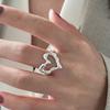 Simple Copper Color Rings for Women Men Couple Minimalist Handmade Heart Ring Party Zircon Gift Prevent Allergy