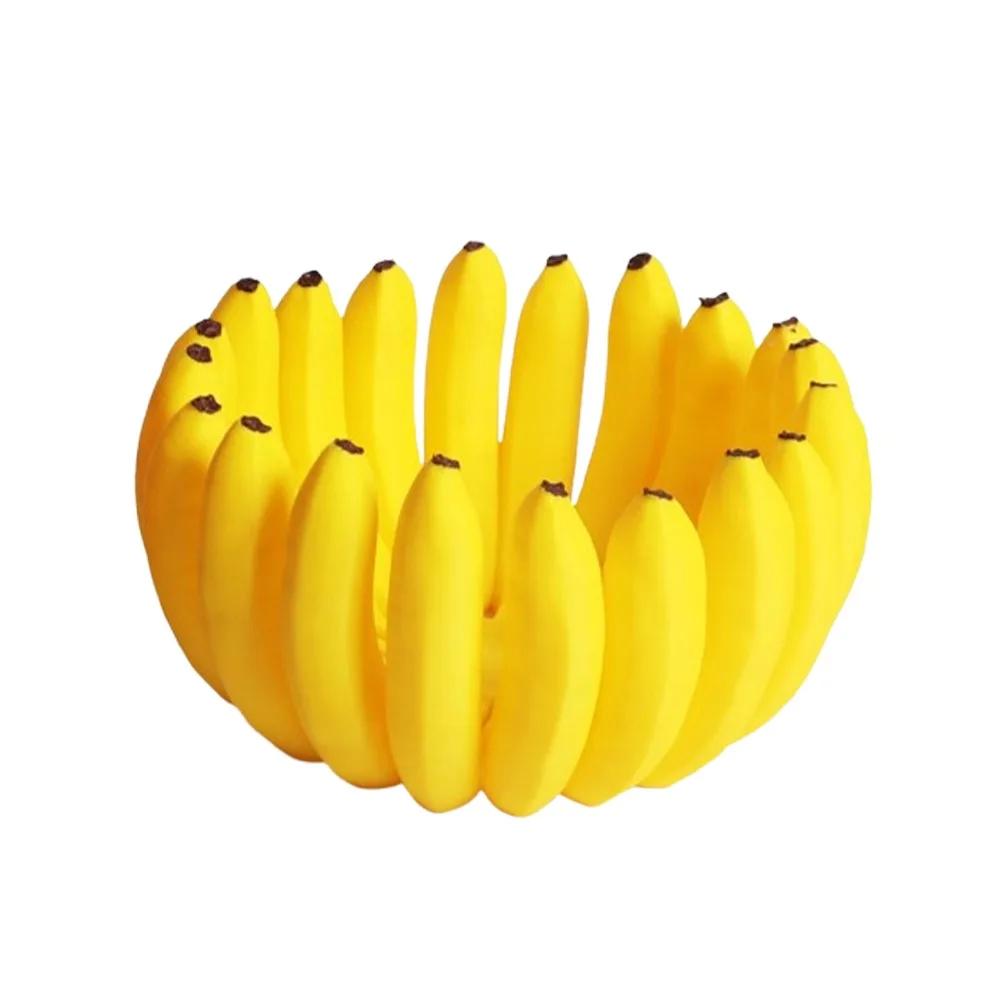 Novelty Banana Shaped Fruit Tray 3D Printed Large Capacity Simulated Banana Tray Plastic Unique Gift Snack Plate Home жёлтый