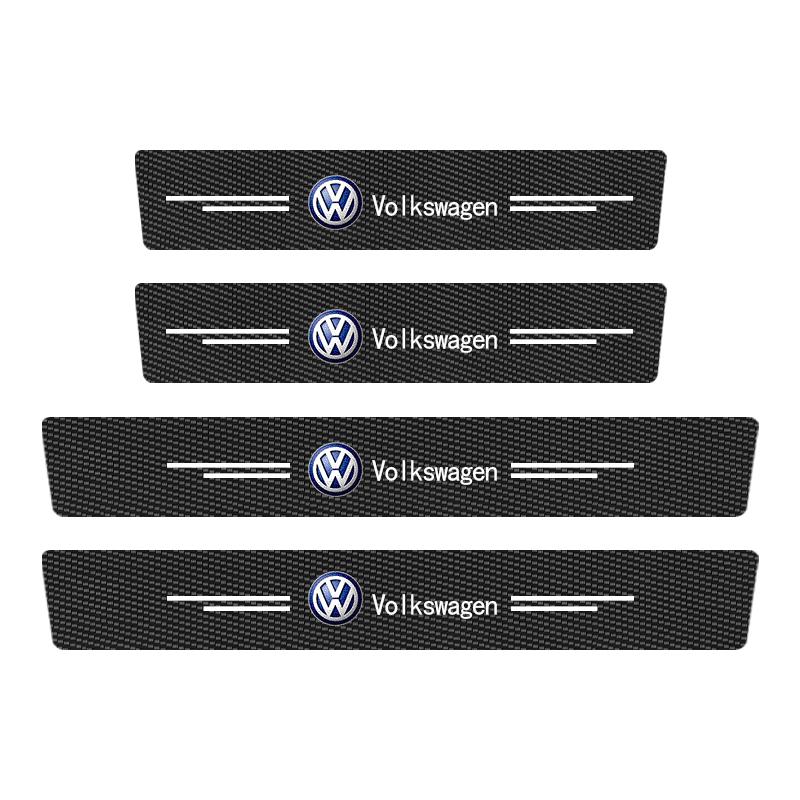 New Car Door Sill Plate Sticker Anti-scratch Strip Trunk Protection Decals For VW Polo Beetle Passat Bora Touran Golf Jetta zl9