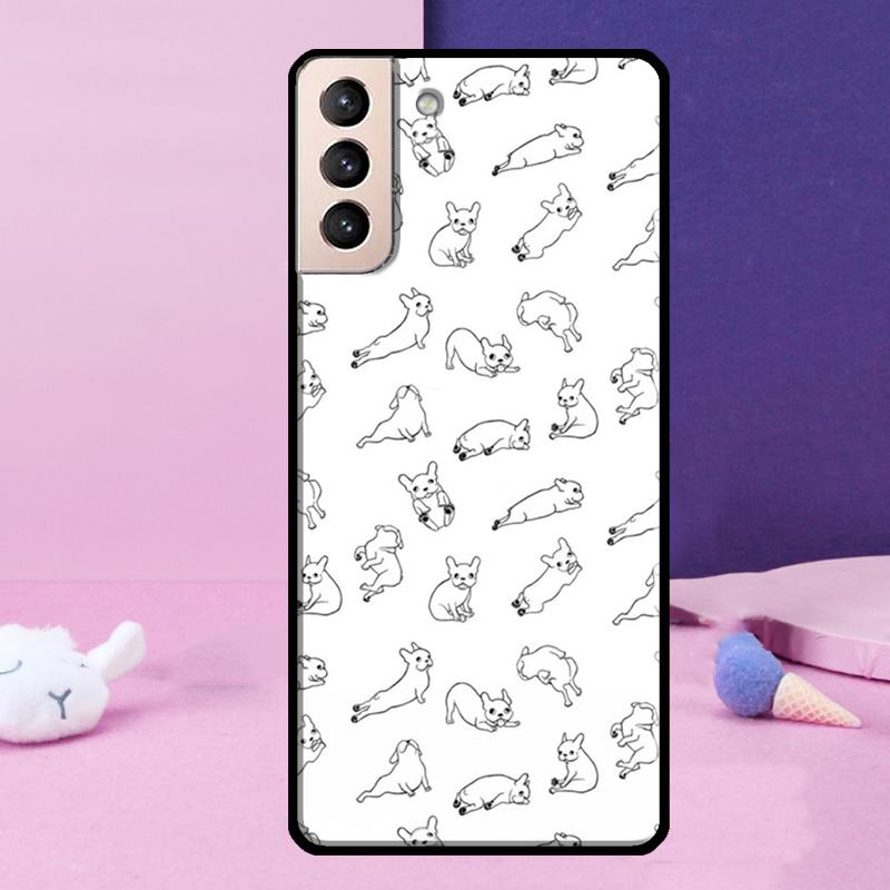 Cute French Bulldog Phone Case For Samsung Galaxy S25 Ultra S23 S20 S21 S22 S24 FE S9 S10 Plus S24 Ultra Cover