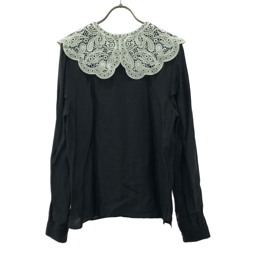 AMERI UNDRESSED Long Sleeve With Lace Collar Shirt F Black Series Blouse Women Used