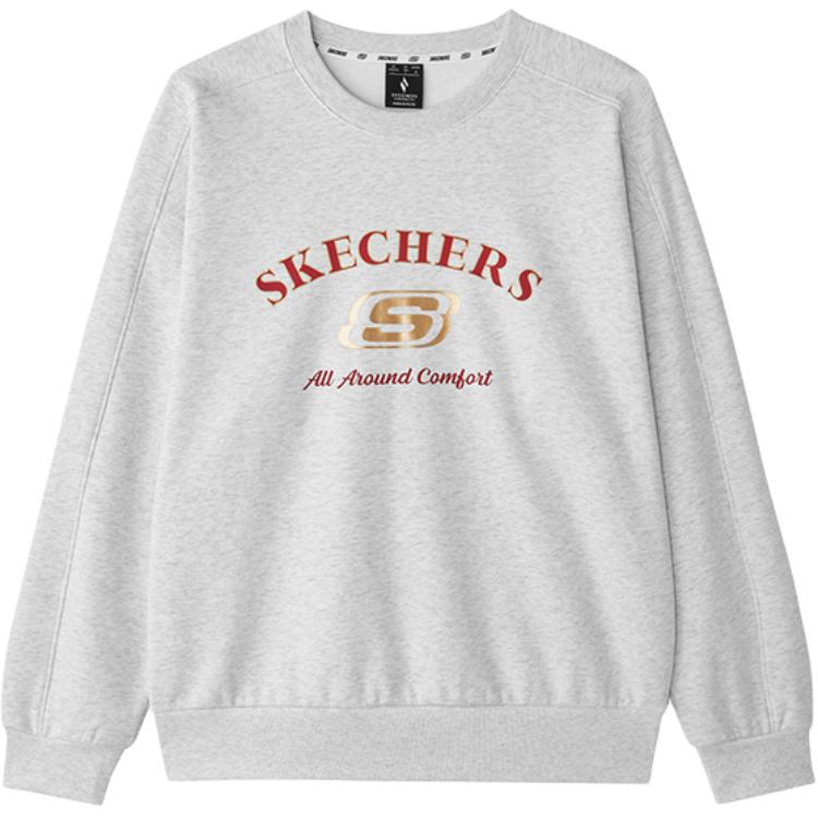 Skechers Chinese New Year Thermal Fleece Lined Fashion Minimalist Style Crew Neck Pullover Long Sleeved Sweatshirt L125U046-0248