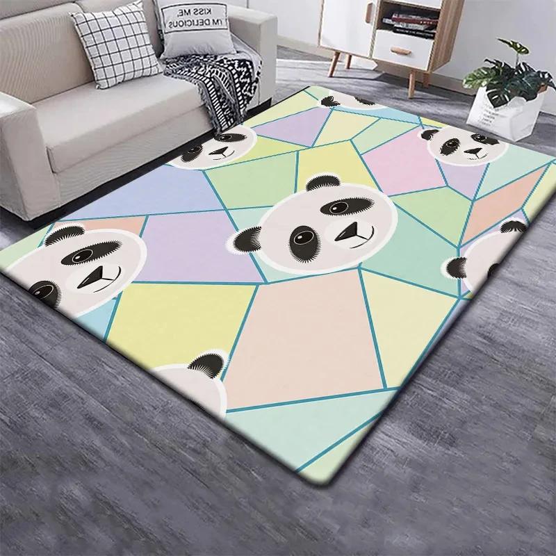 Cute Panda Carpet for Bedroom Bathroom Living Room Decor Baby's Crawling Mat Soft Cartoon Animal Area Rug Non-slip Play Mats