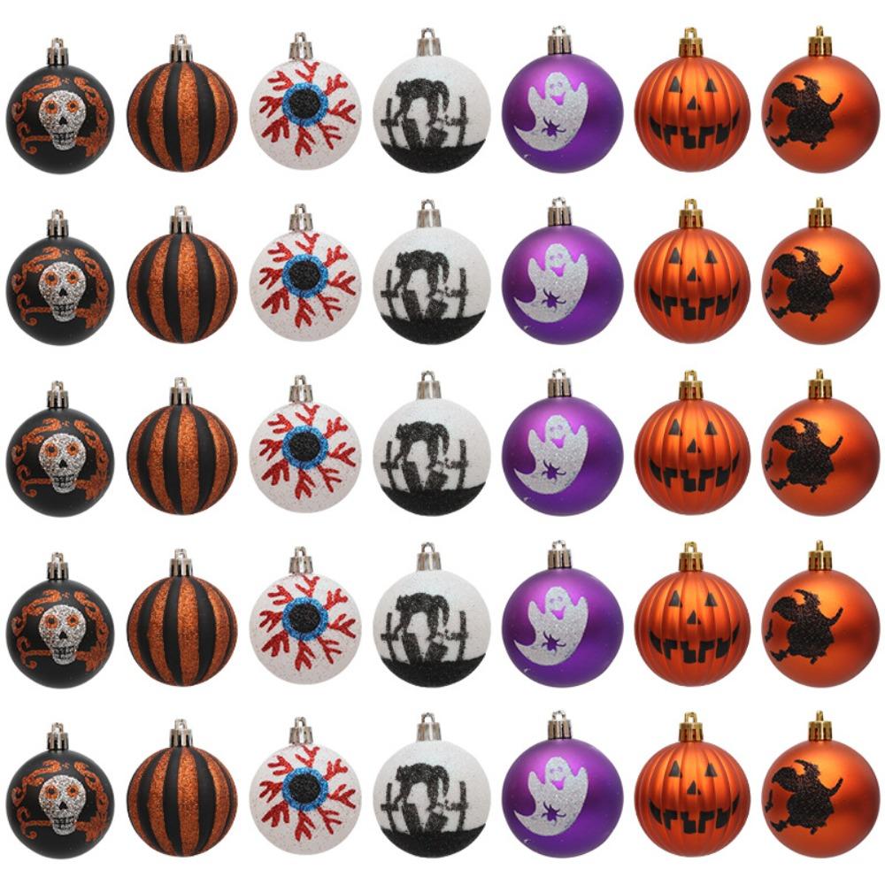 

6Pcs Plastic Halloween Tree Hanging Skull Ghost Halloween Hanging Ball Gift Pumpkin