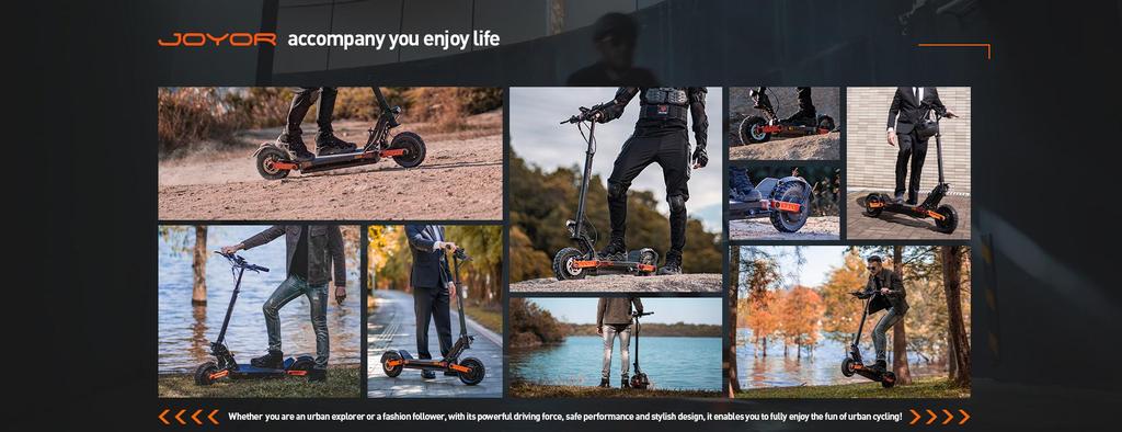 JOYOR S5-Z 600W Foldable Electric Scooter, 48V 13Ah, 55km Range, 10" Off-Road Tires, Dual Disc Brakes, Dual Suspension