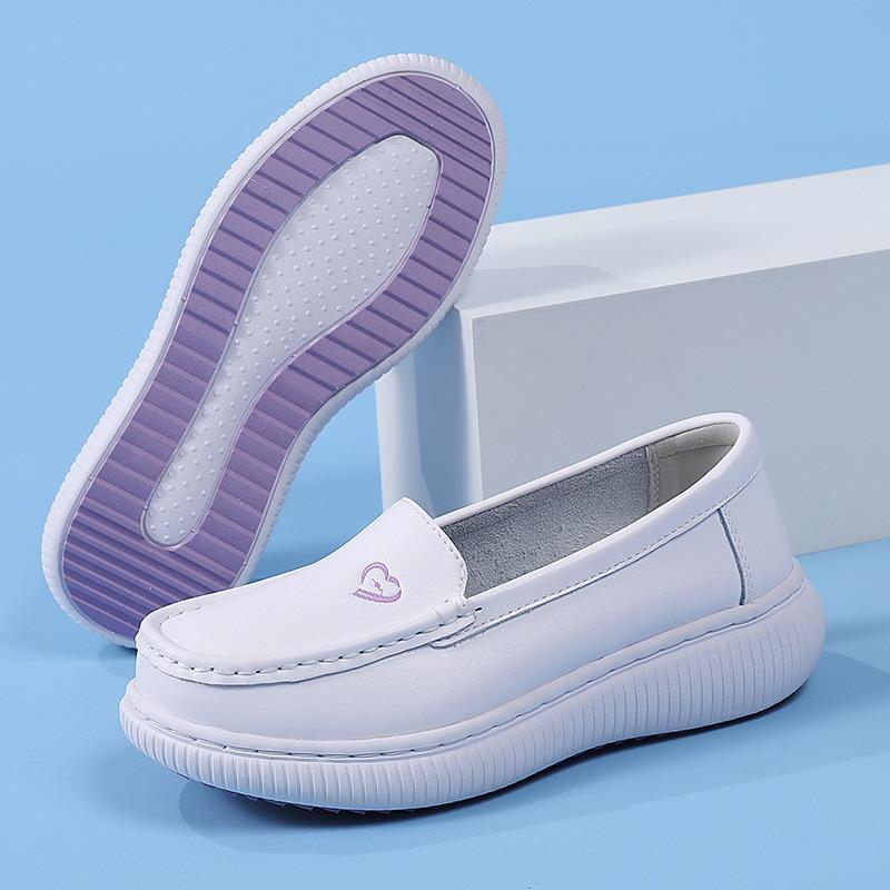 Scarpe da infermiera donna estate pelle suola spessa suola morbida traspiranti lavoro scarpe mediche in stock