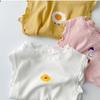 Girls Summer Thin Mesh Breath Cotton Edge Vest Baby Girl Cartoon Sleeveless Bottom T-Shirt Top