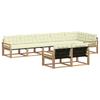 Outdoor Sofa Set with Cushions 8 Pcs White and Cream