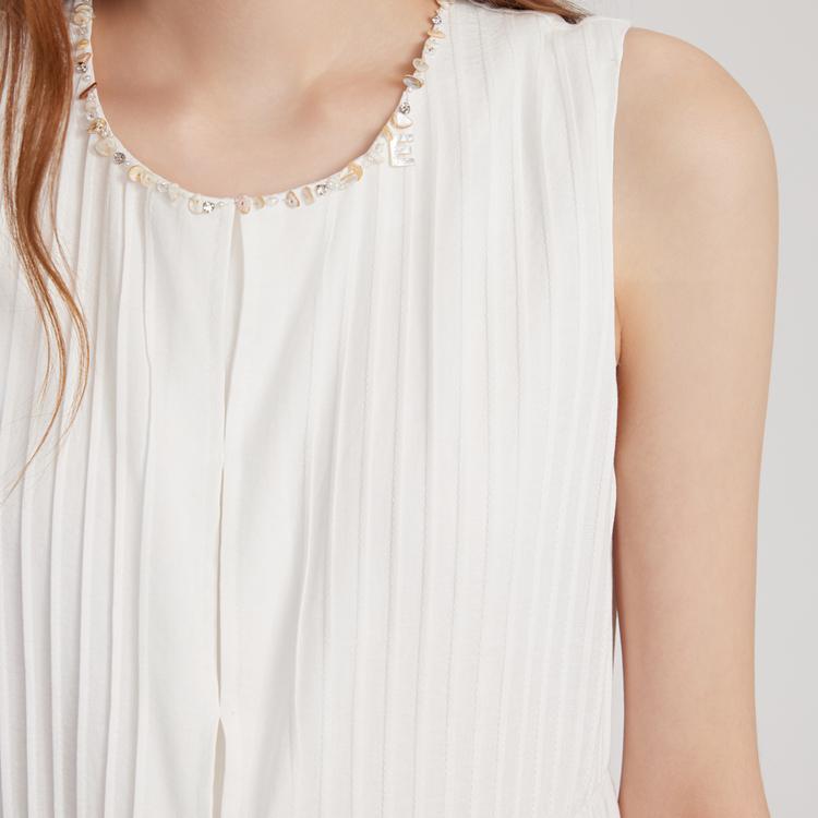 ELLE Modern Elegant Slimming Solid Color Sleeveless A-Line Dress Women dresses EL52528