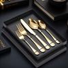 Premium 5-Piece Stainless Steel Flatware Set with Gift Box for Elegant Travel Camping Cutlery Home Wedding Use