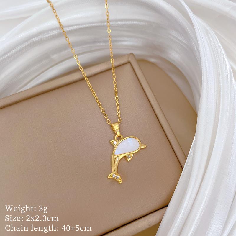 Copper Micro-Inlaid Necklace Women'S Copper Micro-Inlaid Real Gold Electroplating Simple And Exquisite Collarbone Chain Neck Chain