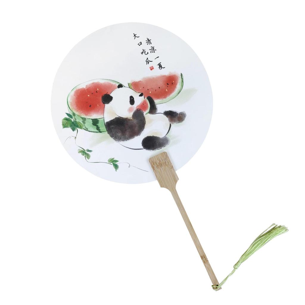 Rabat dla nowych przybyszów: Ręcznie malowany wachlarz arbuzowy - Przenośny, Kreatywny styl chiński na lato
