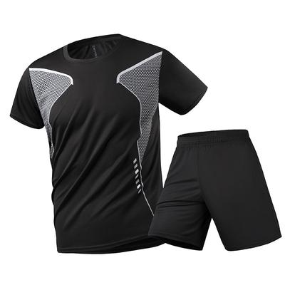 Summer Tracksuit Men Sports Suit Running Fitness Two -Piece Set