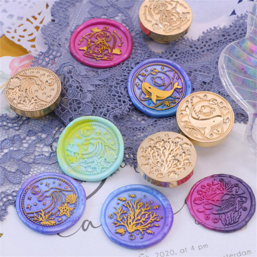 Ocean Series Wax Seal Stamp Head Replacement for Festival Letter Envelope