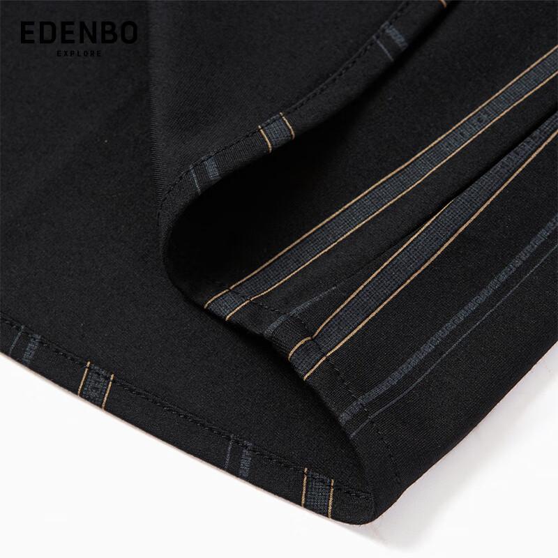 Edenbo Men's Business Casual Striped Long-Sleeve Shirt