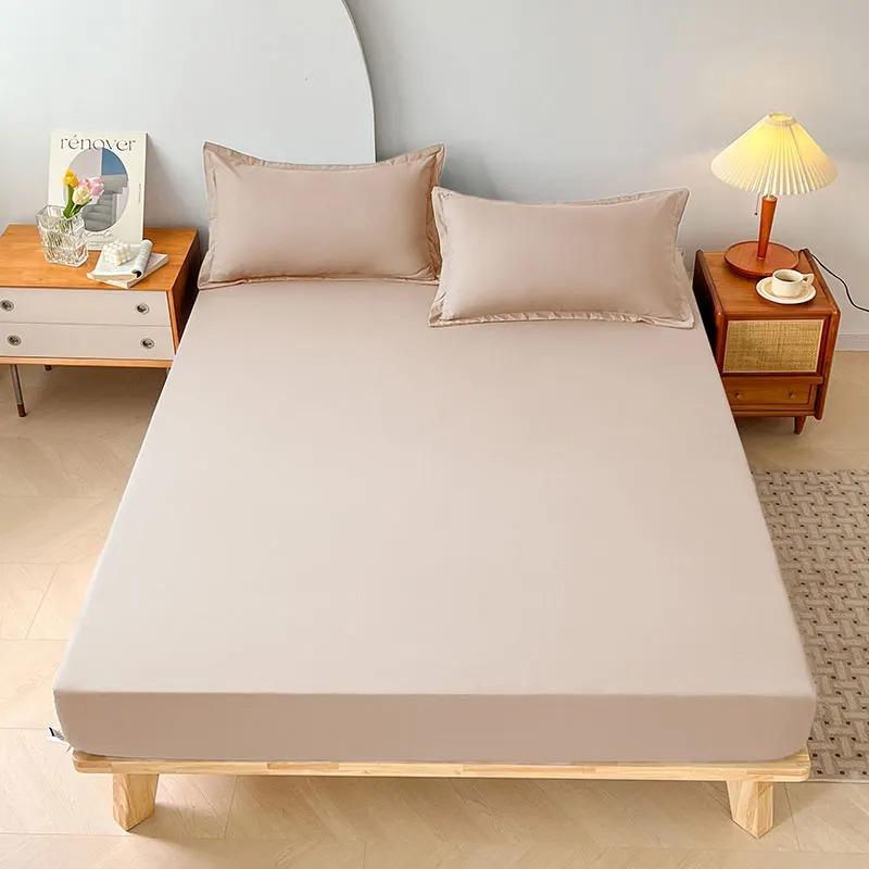 1PC Plain Color Waterproof Mattress Cover Polyester Material Thin Breathable Bedroom Four Seasons Apply