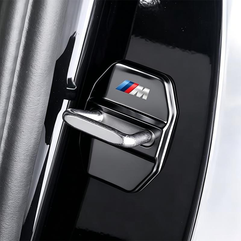 CTCE1 4Pcs Car Door Lock Cover Stainless Steel Protection Accessories Sticker For BMW G30 G20 G05 G11 E48 3 5 Series G07 G06 G02 F39