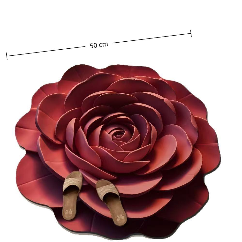 Soft Bathroom Floor Mat Peony Door Gasket New Coral Carpet  Living Room Tea Table Bedside