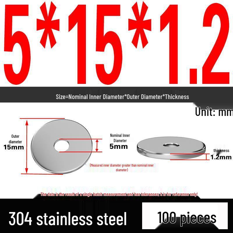 Thickened 304 Stainless Steel Flat Washer Spacer (M2-M36)