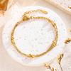 Punk 2 Layered Bead Chain Link Bracelet Female Gold Color Stainless Steel Hand Chain Bracelets for Women Jewelry Braclet 2025