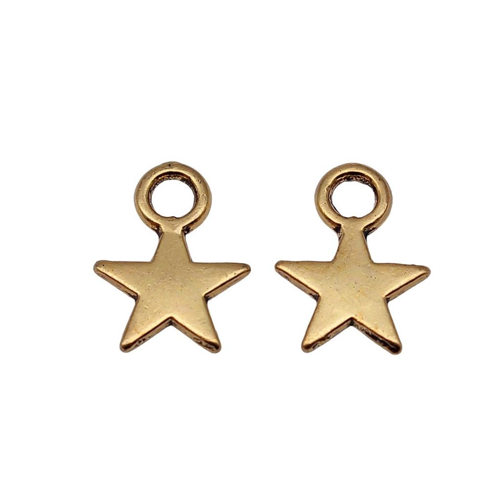 Five-Pointed Star Charms Multi Color Alloy Plain Pendants For Celestial Themed Jewelry