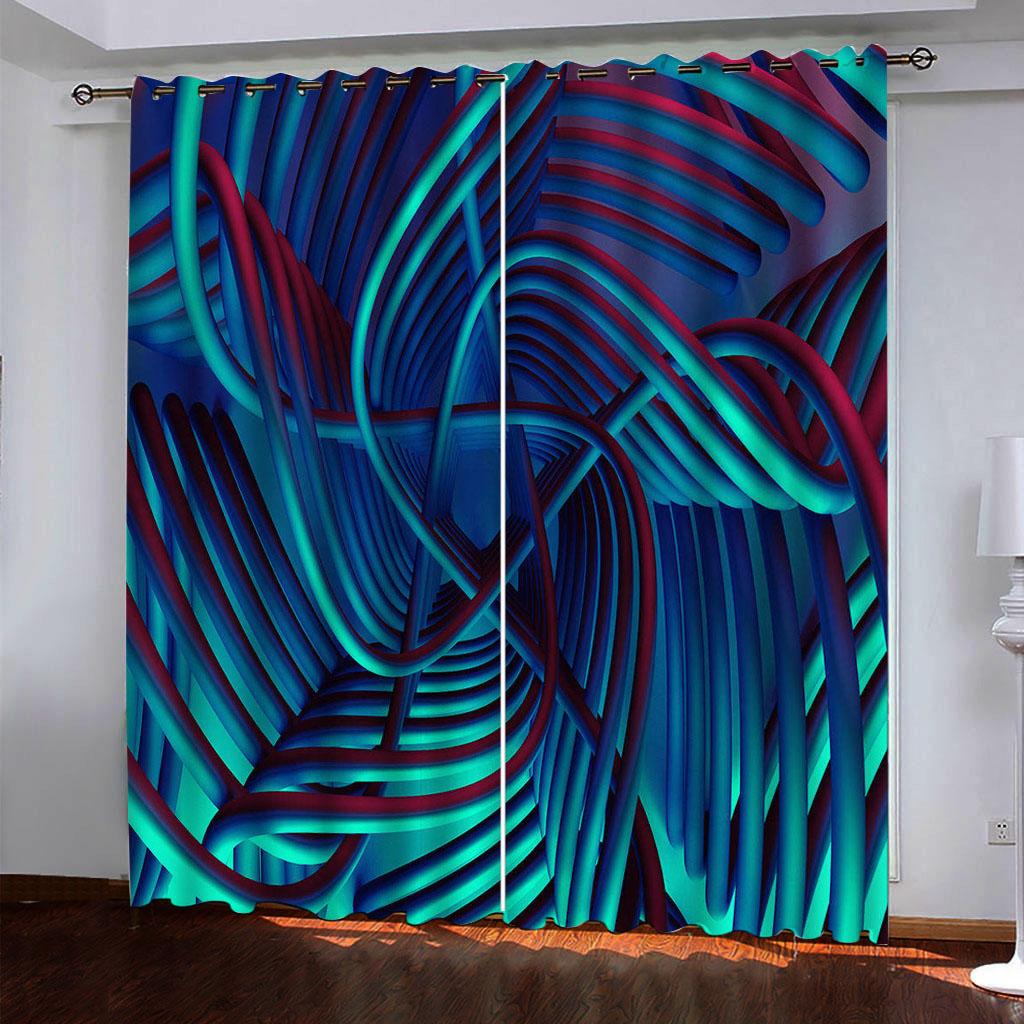 Curtains For Bedrooms Scandinavian Abstract Background 3D Window Curtains Home Decor Living Room Curtains Kitchen Door Drapes