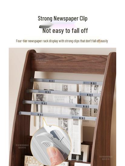 Floor-Standing Bookshelf & Magazine Display Rack