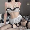 Sexy Lingerie Sexy Ruffle Edge Showing Milk Temptation Open Gear Free Transparent Split Uniform Set