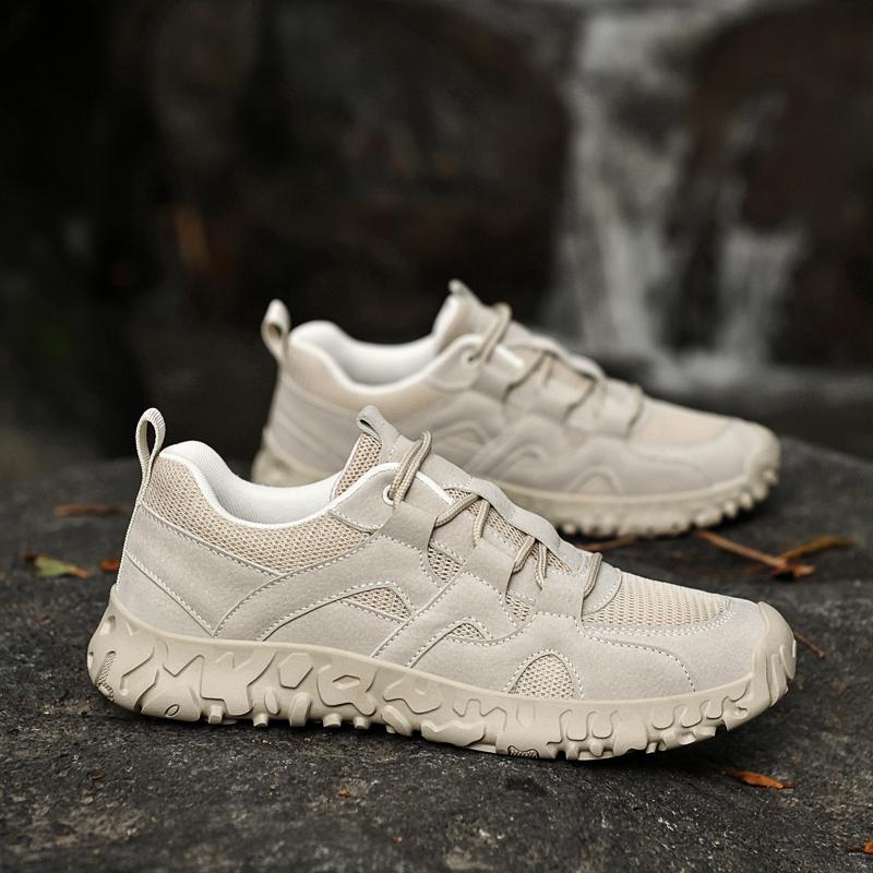 Fashion Outdoor Lace-Up Men Casual Shoes Suede Leather Sneakers for Men Non-Slip Hiking Shoe Breathable Treking Footwear Tenis Masculino