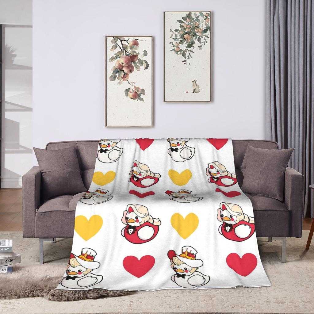 Lucifer and Charlie Rubber Ducks Hazbins Hotels Blanket Flannel Summer Portable Soft Throw Blanket for Sofa Travel Rug Piece